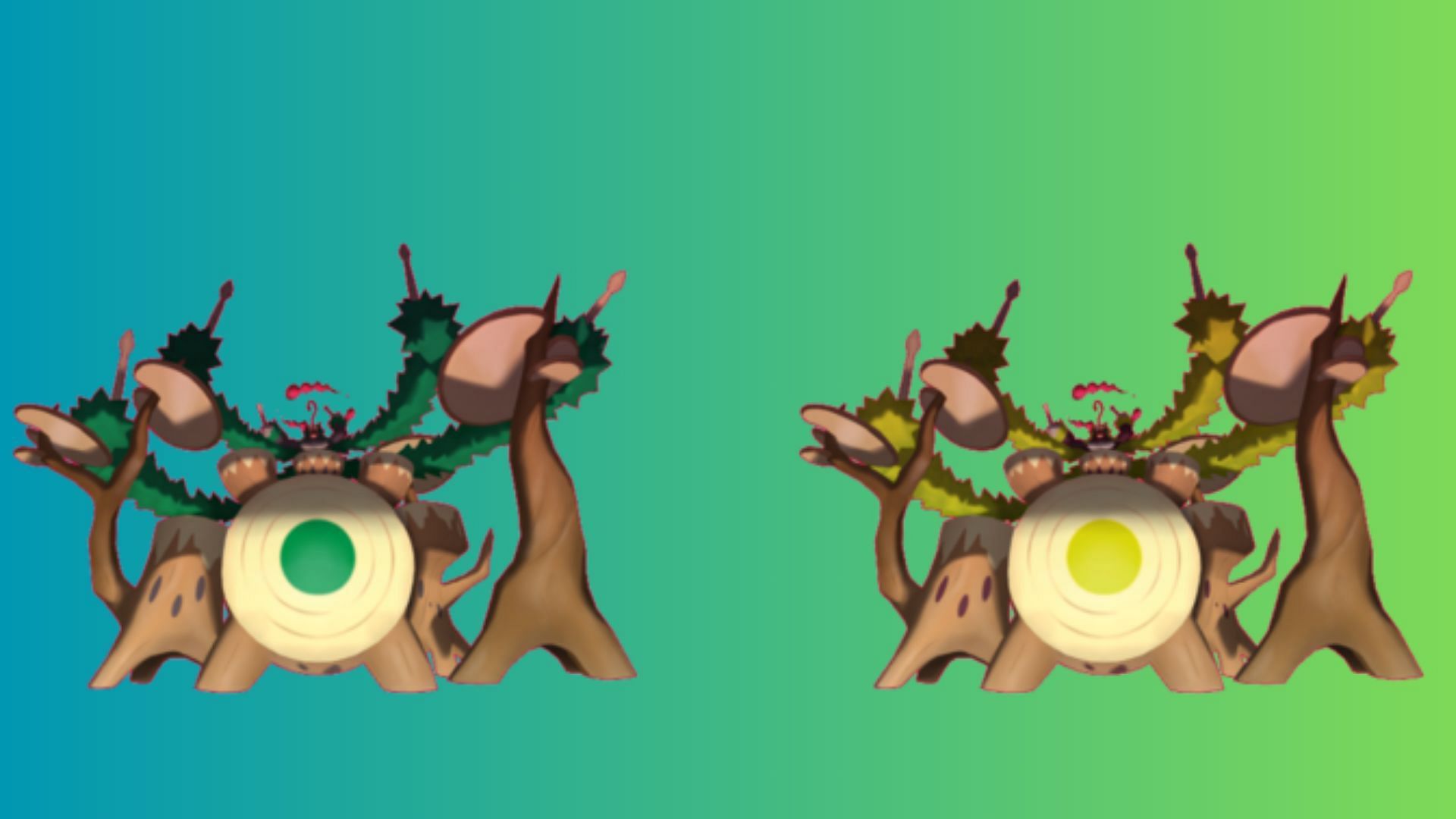 Gigantamax Rillaboom and its shiny form (Image via TPC)
